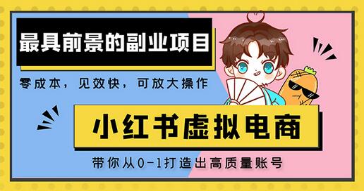 小红书蓝海大市场虚拟电商项目，手把手带你打造出日赚2000+高质量红薯账号