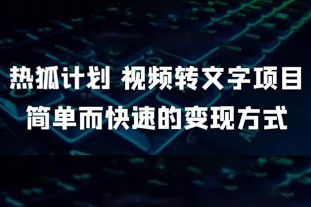 视频转文字项目，简单而快速的变现方式