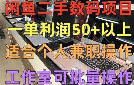 闲鱼二手数码项目，个人副业低保收入一单50+以上，工作室批量放大操作
