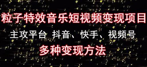 黄岛主《粒子特效音乐短视频变现项目》主攻平台抖音、快手、视频号多种变现方法
