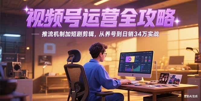 2025视频号运营全攻略,推流机制加短剧剪辑,从养号到日销34万实战