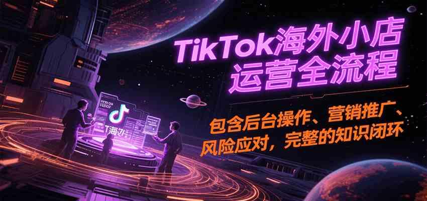TikTok海外小店运营全流程，包含后台操作、营销推广、风险应对，完整的知识闭环