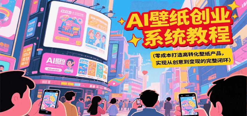 AI壁纸创业系统教程，零成本打造高转化壁纸产品，实现从创意到变现的完整闭环