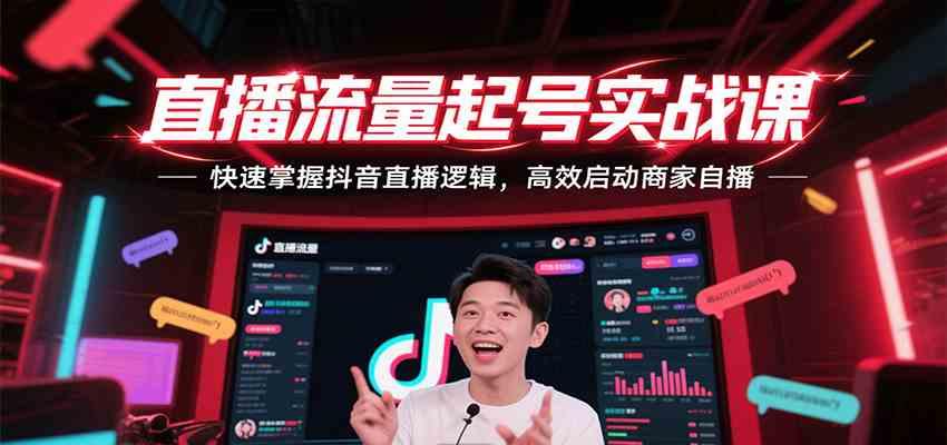直播流量起号实战课，快速掌握抖音直播逻辑，高效启动商家自播