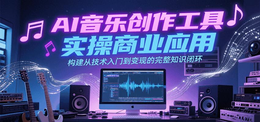 AI音乐创作工具实操商业应用，构建从技术入门到变现的完整知识闭环