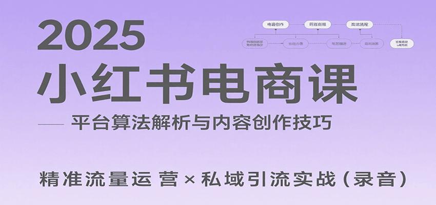 2025小红书电商课：解析算法，创作高转化内容，助力卖家获取流量实现变现（录音）