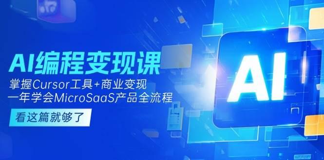 AI编程变现课:掌握Cursor工具+变现,一年学会MicroSaaS产品全流程 (更新)