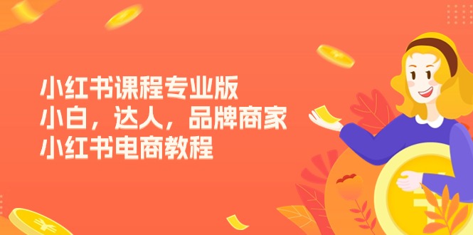 小红书课程专业版,小白,达人,品牌商家,小红书电商教程(15节)