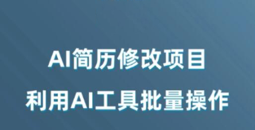 AI简历修改项目,利用AI工具批量化操作,小白轻松日200+