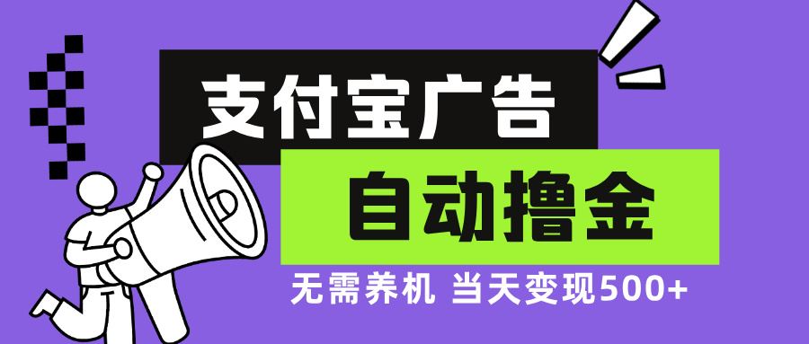 支付宝广告全自动撸金,无需养机,当天落地500+