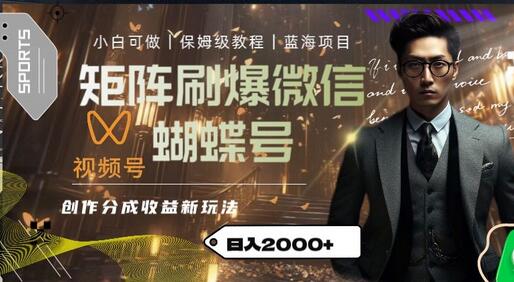 矩阵刷爆微信蝴蝶号创作者分成计划收益的新玩法，日入2000+