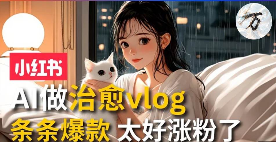 AI治愈系vlog动画视频,小红书1个月轻松涨粉破万,商单报价1500+日入2000+