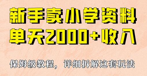 我如何通过卖小学资料,实现单天2000+,实操项目,保姆级教程+资料+工具