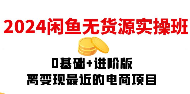 2024闲鱼-无货源实操班:0基础+进阶版,离变现最近的电商项目(15节)
