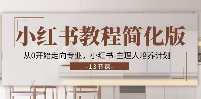 小红书教程简化版,从0开始走向专业,小红书-主理人培养计划 (13节)