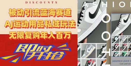 被动引流蓝海赛道,AJ运动用品私域玩法,无限复购年入百万