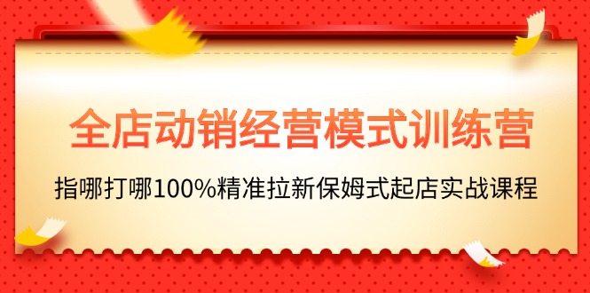全店动销-经营模式训练营,指哪打哪100%精准拉新保姆式起店实战课程