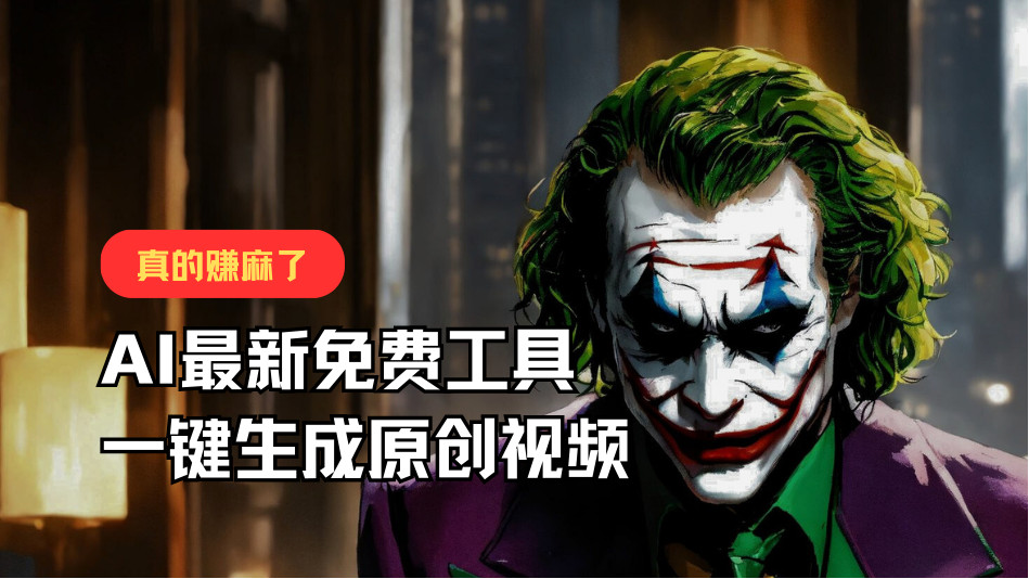 最新免费AI工具,一键生成原创视频,佛系搬运,轻松月入10000+!