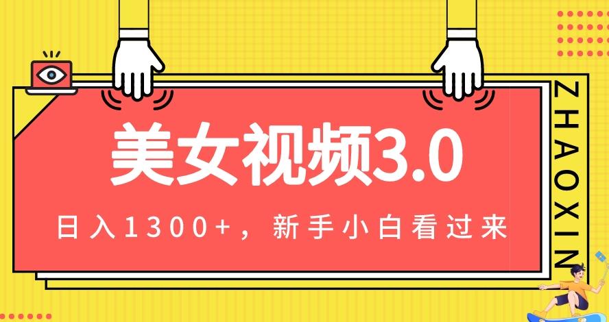 美女视频3.0,变现新思路,一天变现1300+,新手小白轻松上手(教程+素材+文案)