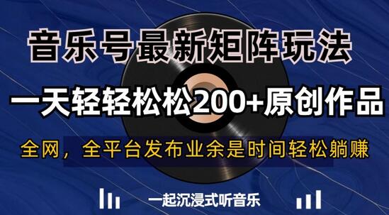 音乐号最新矩阵玩法,一天轻轻松松200+原创作品