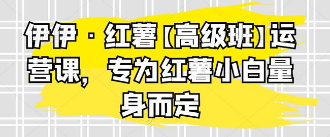 伊伊·红薯【高级班】运营课,专为红薯小白量身而定