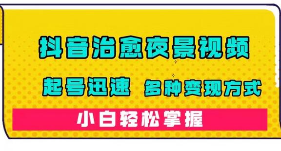 抖音治愈系夜景视频,起号迅速,多种变现方式,小白轻松掌握(附120G素材)