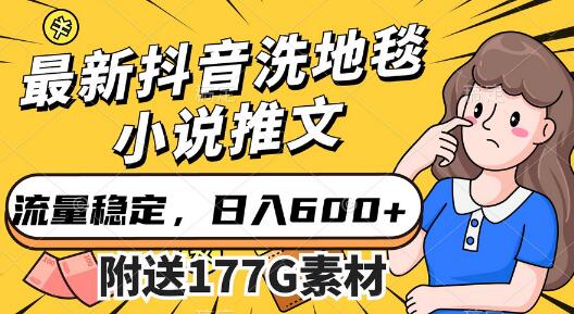 最新抖音洗地毯小说推文,流量稳定,一天收入600(附177G素材)