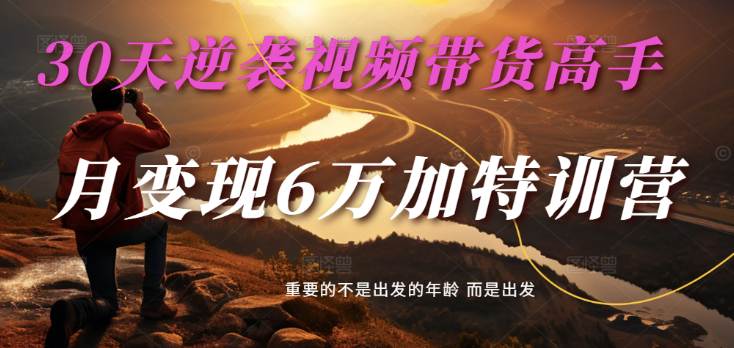2025视频带货30天逆袭视频带货高手,单月变现6万加特训营