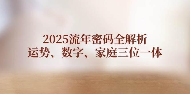 2025流年密码全解析,运势、数字、家庭三位一体