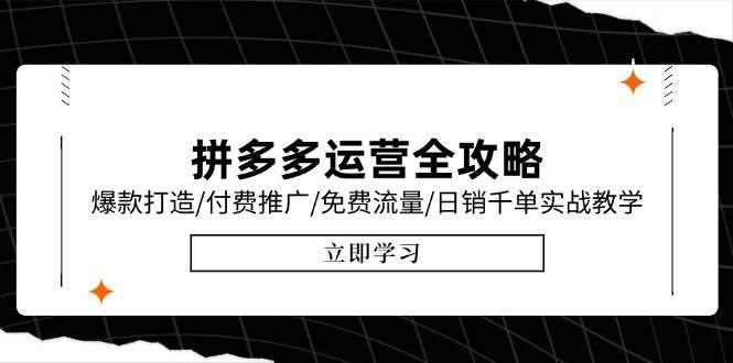 拼多多运营全攻略，爆款打造/付费推广/免费流量/日销千单实战教学/6月更新