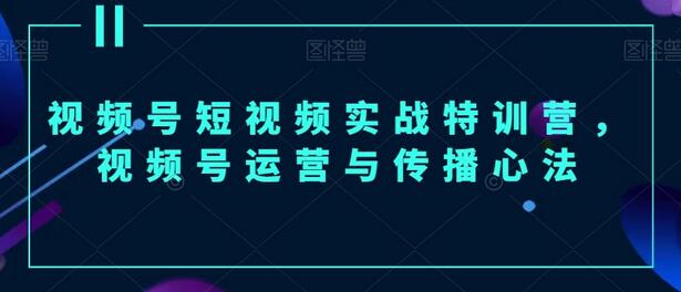 视频号短视频实战特训营，视频号运营与传播心法