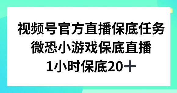 视频号直播任务,微恐小游戏,1小时20+
