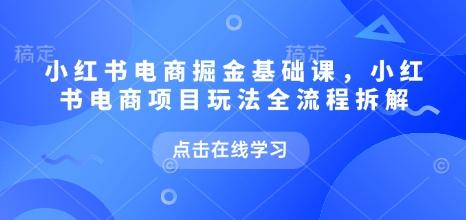 小红书电商掘金课，小红书电商项目玩法全流程拆解（更新5月）