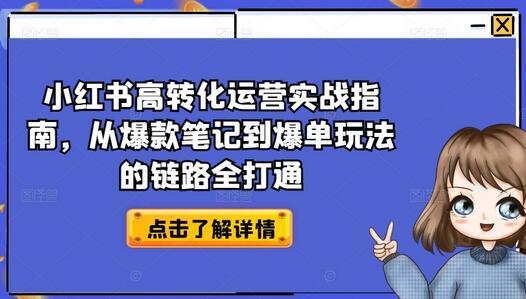小红书高转化运营实战指南,从爆款笔记到爆单玩法的链路全打通