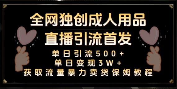 全网独创真人主播+无人直播单日引流500+,橙人用品暴力卖货单日变现3W+保姆似教学2.0