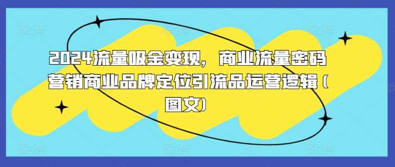 2024流量吸金变现,商业流量密码营销商业品牌定位引流品运营逻辑(图文)