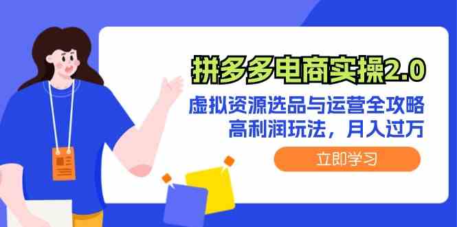 拼多多电商实操2.0:虚拟资源选品与运营全攻略,高利润玩法,月入过万