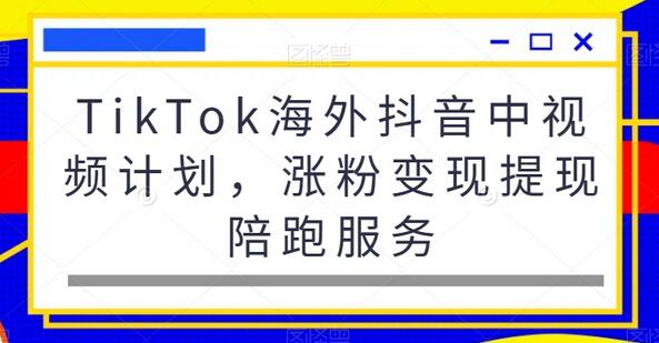 TikTok海外抖音中视频计划，涨粉变现提现陪跑服务