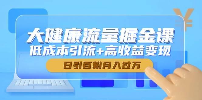 大健康流量掘金课,低成本引流+高收益变现,日引百粉月入过万