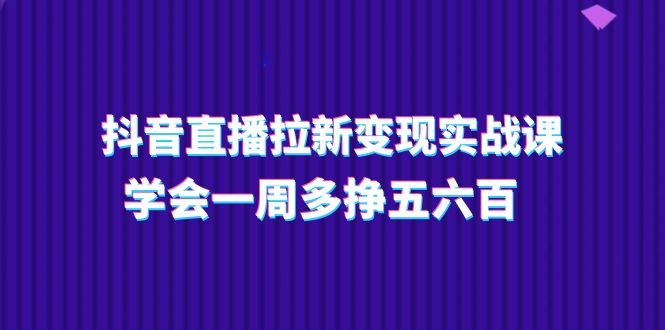 抖音直播拉新变现实操课,学会一周多挣五六百(15节课)