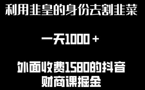 利用非皇的身份去割韭菜，一天1000+(附详细资源)