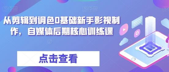从剪辑到调色0基础新手影视制作，自媒体后期核心训练课